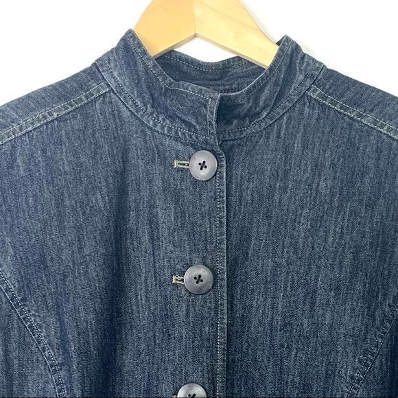J.Jill Denim Button-Up Jacket with Pleated Peplum. Very Unique! - Picture 6 of 12